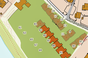 Kartbilde fra WMS-tjeneste av avviket