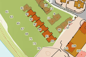 Kartbilde fra WMS-tjeneste av avviket