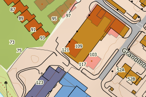 Kartbilde fra WMS-tjeneste av avviket