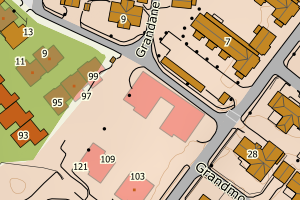 Kartbilde fra WMS-tjeneste av avviket