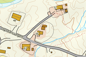 Kartbilde fra WMS-tjeneste av avviket