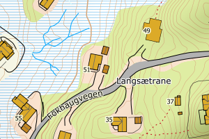 Kartbilde fra WMS-tjeneste av avviket