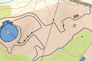 Kartbilde fra WMS-tjeneste av avviket