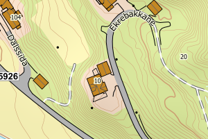 Kartbilde fra WMS-tjeneste av avviket