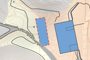 Kartbilde fra WMS-tjeneste av avviket