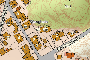 Kartbilde fra WMS-tjeneste av avviket