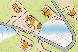 Kartbilde fra WMS-tjeneste av avviket