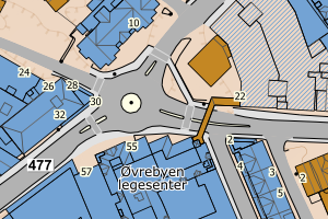 Kartbilde fra WMS-tjeneste av avviket