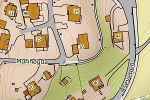 Kartbilde fra WMS-tjeneste av avviket