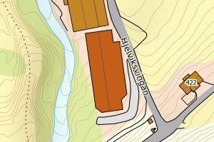 Kartbilde fra WMS-tjeneste av avviket