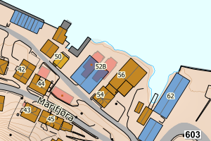 Kartbilde fra WMS-tjeneste av avviket