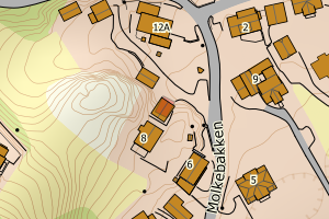Kartbilde fra WMS-tjeneste av avviket