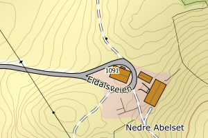 Kartbilde fra WMS-tjeneste av avviket