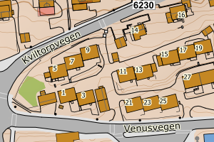 Kartbilde fra WMS-tjeneste av avviket