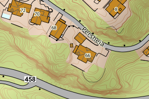 Kartbilde fra WMS-tjeneste av avviket