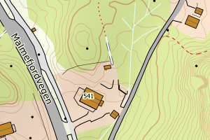 Kartbilde fra WMS-tjeneste av avviket