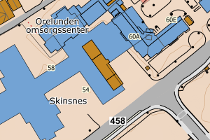 Kartbilde fra WMS-tjeneste av avviket