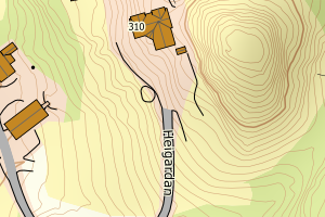 Kartbilde fra WMS-tjeneste av avviket