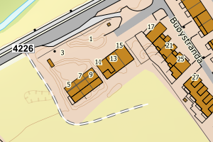 Kartbilde fra WMS-tjeneste av avviket