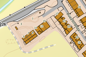 Kartbilde fra WMS-tjeneste av avviket