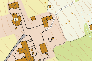 Kartbilde fra WMS-tjeneste av avviket