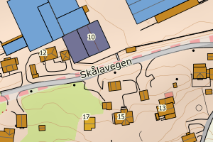 Kartbilde fra WMS-tjeneste av avviket