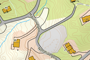 Kartbilde fra WMS-tjeneste av avviket