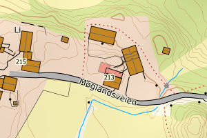 Kartbilde fra WMS-tjeneste av avviket