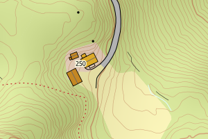 Kartbilde fra WMS-tjeneste av avviket