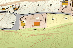 Kartbilde fra WMS-tjeneste av avviket