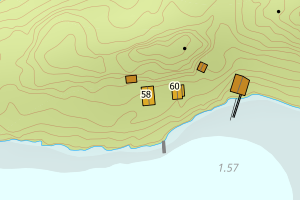 Kartbilde fra WMS-tjeneste av avviket