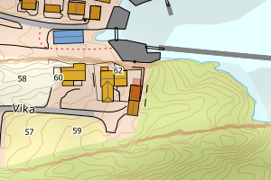 Kartbilde fra WMS-tjeneste av avviket