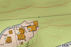 Kartbilde fra WMS-tjeneste av avviket