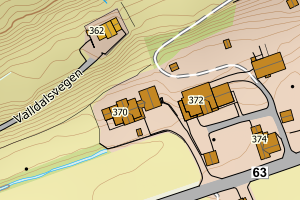 Kartbilde fra WMS-tjeneste av avviket