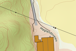 Kartbilde fra WMS-tjeneste av avviket