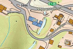 Kartbilde fra WMS-tjeneste av avviket