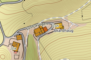 Kartbilde fra WMS-tjeneste av avviket