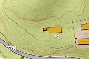 Kartbilde fra WMS-tjeneste av avviket
