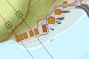 Kartbilde fra WMS-tjeneste av avviket