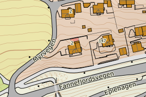 Kartbilde fra WMS-tjeneste av avviket