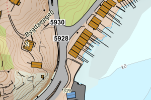 Kartbilde fra WMS-tjeneste av avviket