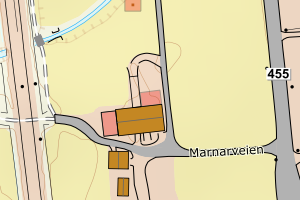 Kartbilde fra WMS-tjeneste av avviket