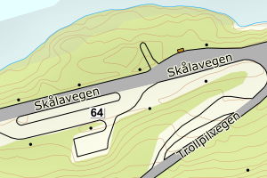 Kartbilde fra WMS-tjeneste av avviket