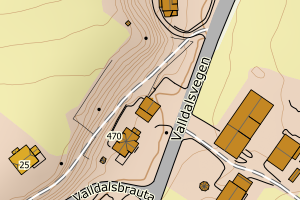 Kartbilde fra WMS-tjeneste av avviket