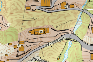 Kartbilde fra WMS-tjeneste av avviket