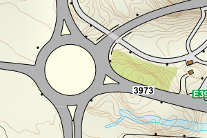 Kartbilde fra WMS-tjeneste av avviket