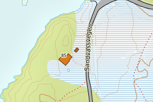 Kartbilde fra WMS-tjeneste av avviket