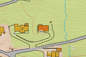 Kartbilde fra WMS-tjeneste av avviket