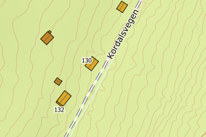 Kartbilde fra WMS-tjeneste av avviket