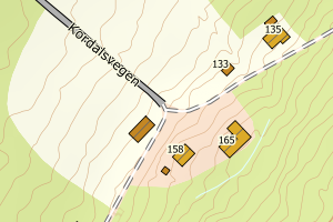Kartbilde fra WMS-tjeneste av avviket